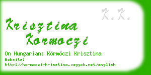 krisztina kormoczi business card